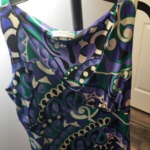 Tahari Arthur S. Levine size 4 Purple/Green/White Shell